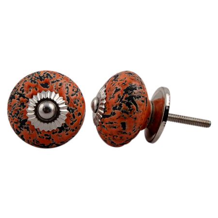 Orange Black Etched Knob